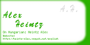 alex heintz business card